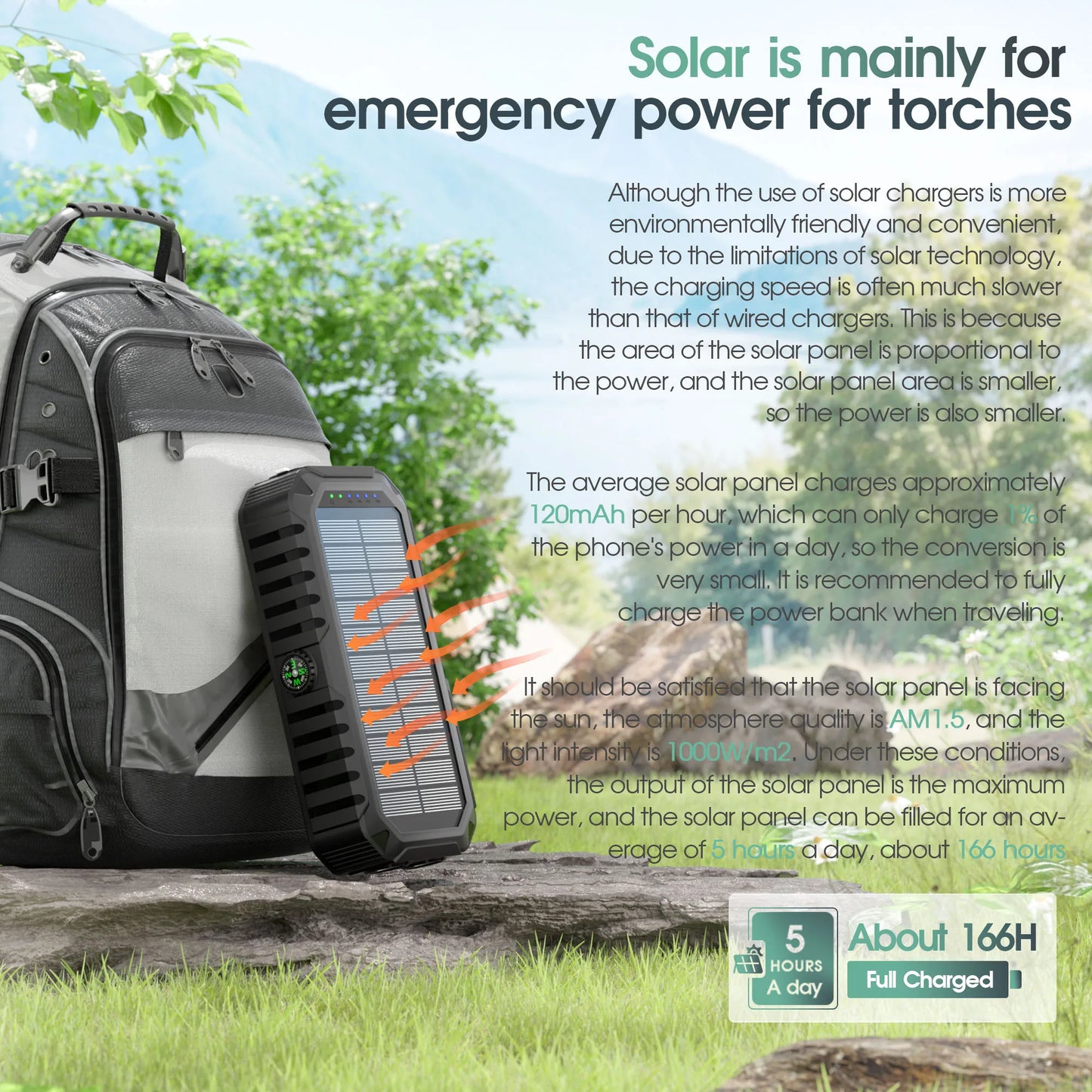 40000mAh Solar Power Bank with Hand Crank