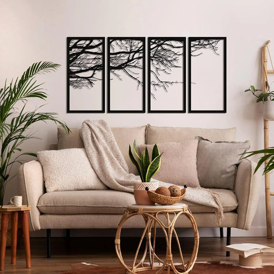 Metal Wall Art Tree of Life 4-Pieces