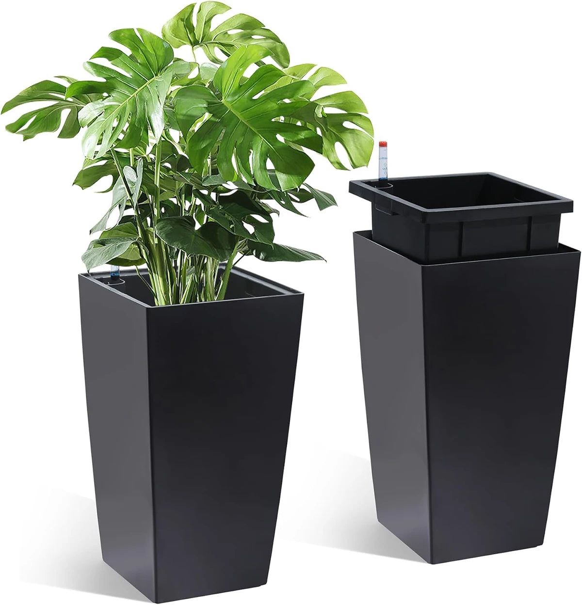 Large Rectangular Planters Set of 2, Outdoor Indoor