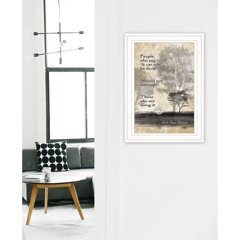 Live Your Dreams Framed Print with White Frame