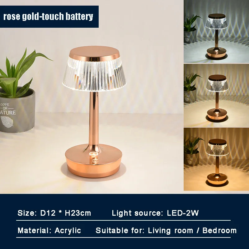 Decorative Rechargeable USB Cable Switch Crystal Lamp