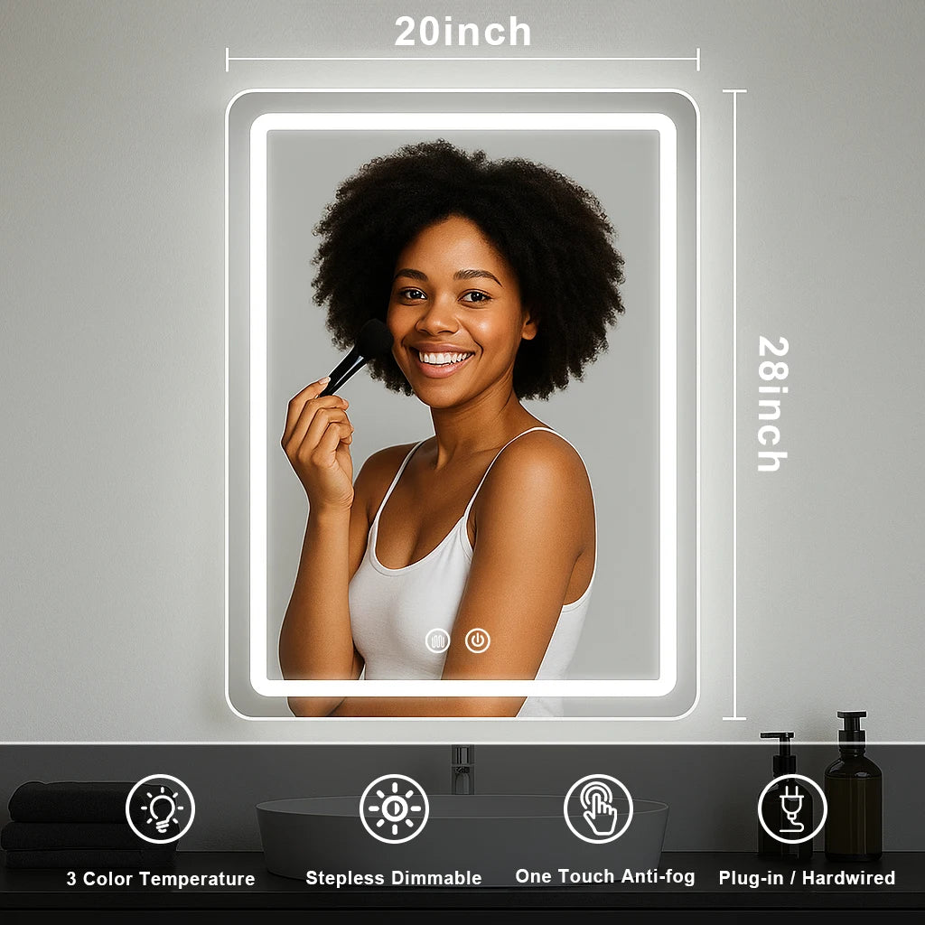 20x28" LED Bathroom Vanity Mirror w/ Backlit Lights