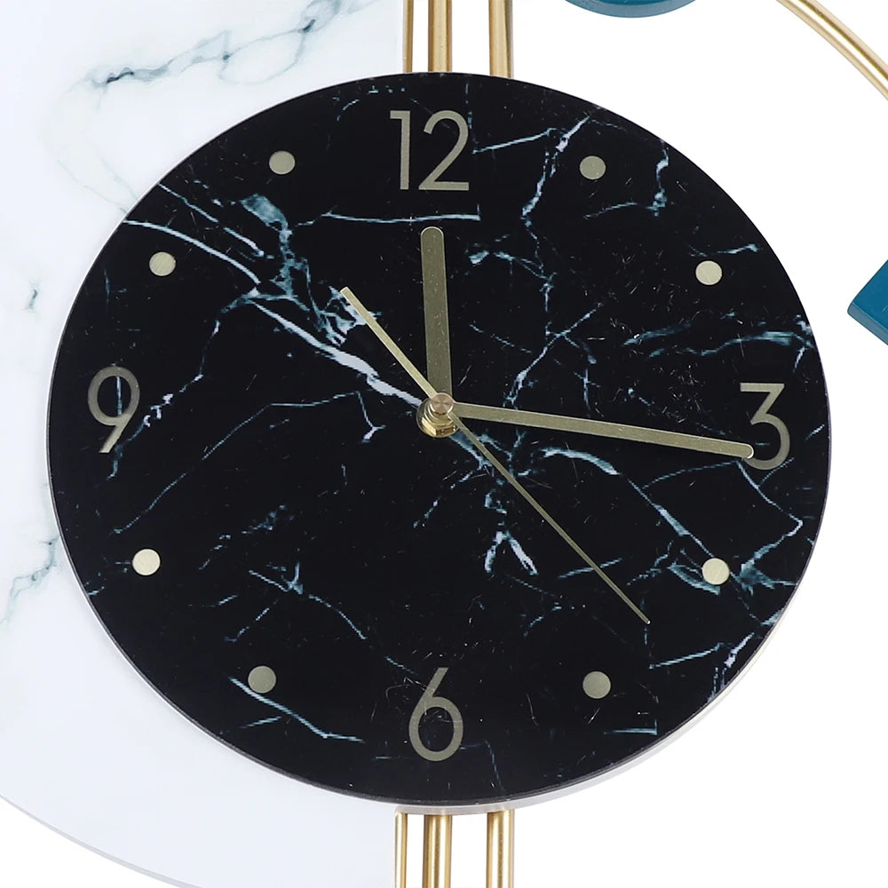 Creative Semicircle Marble Quartz Silent Wall Clock