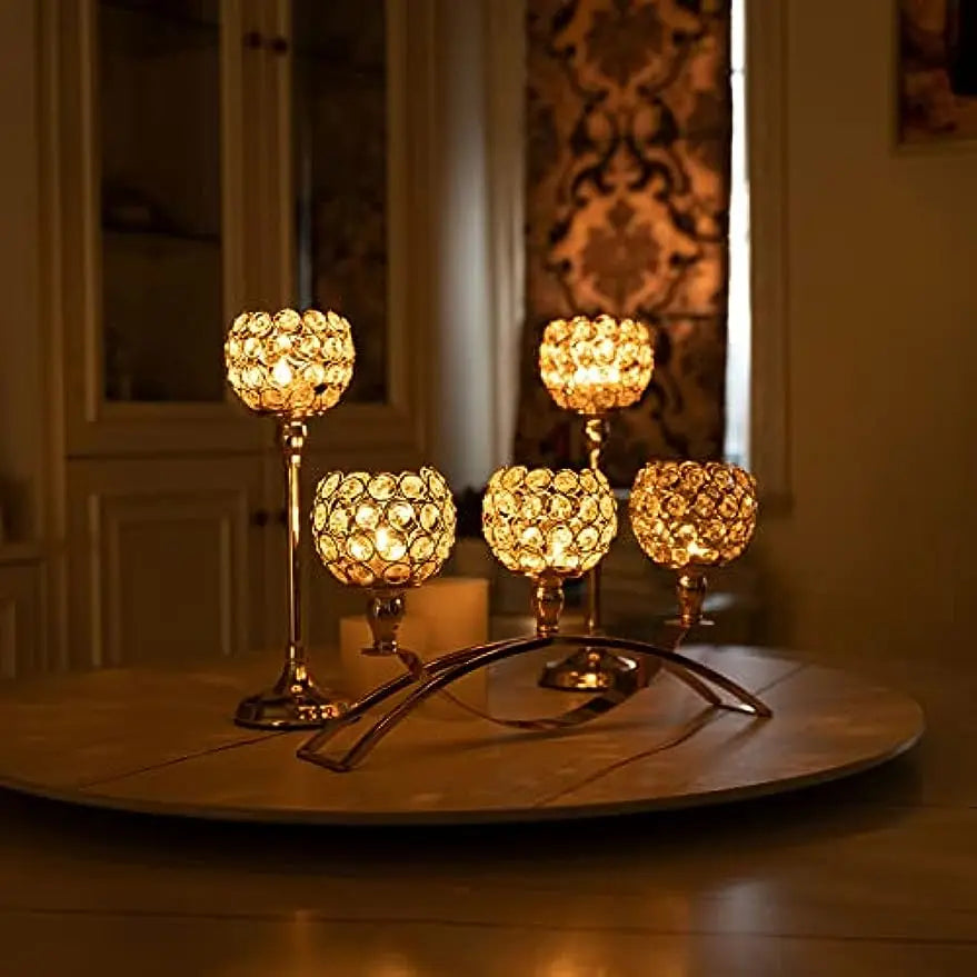 Gold Candle Holders | Tealight Candlestick Centerpieces