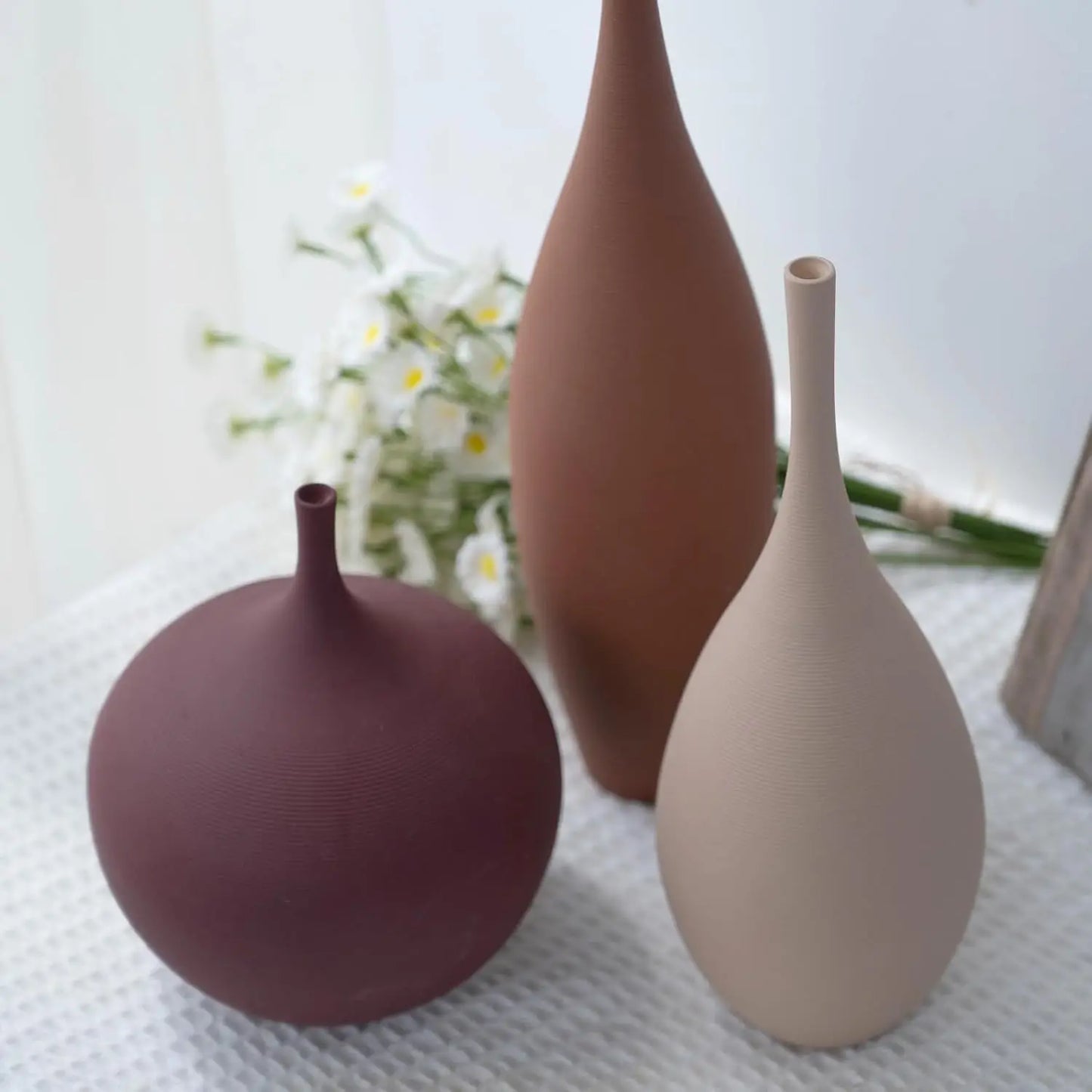 Modern Minimalist Ceramic Vases, Set of 3