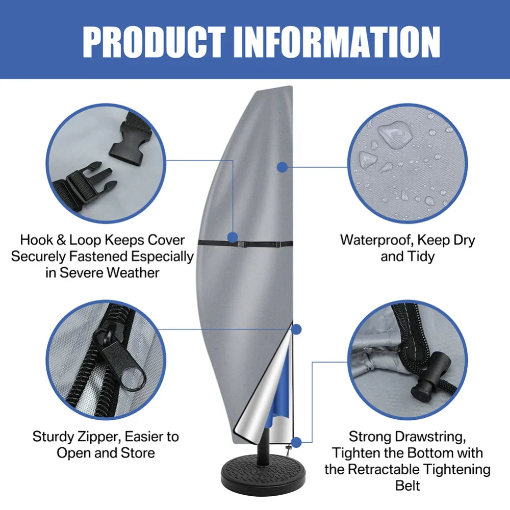 Patio Umbrella Cover Waterproof Outdoor Anti-UV Cantilever