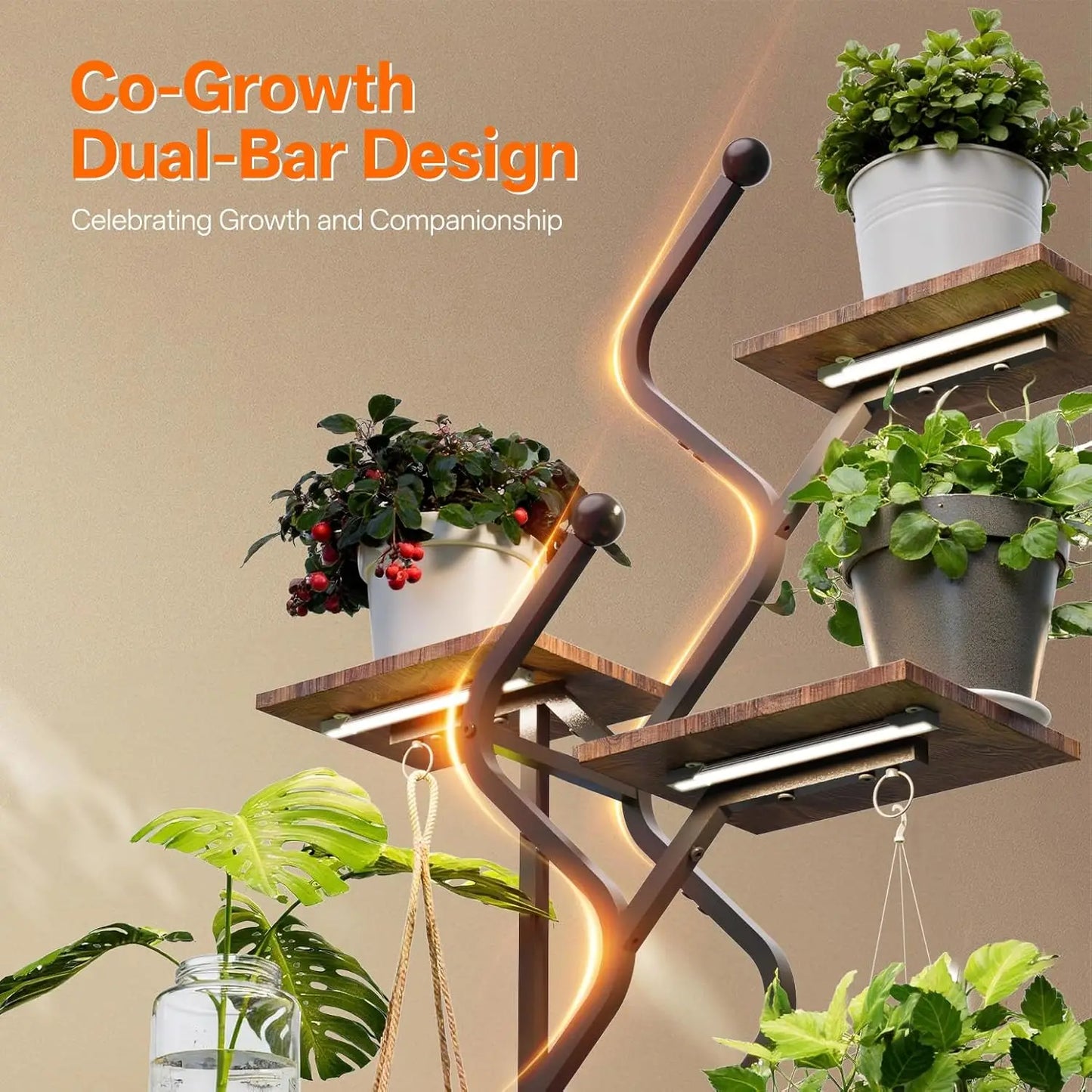 63 Inch Plant Stand with Grow Light
