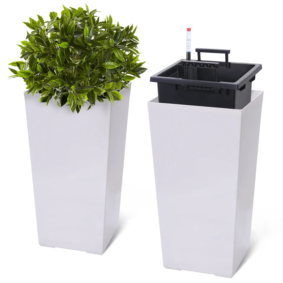 Large Rectangular Planters Set of 2, Outdoor Indoor