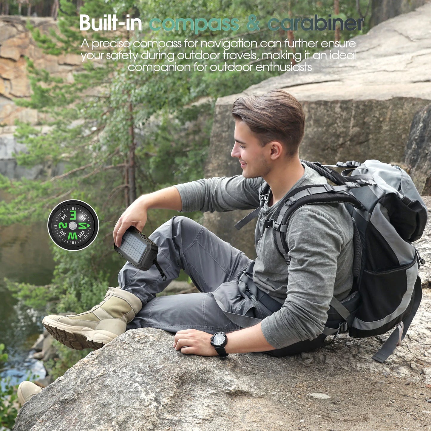 40000mAh Solar Power Bank with Hand Crank
