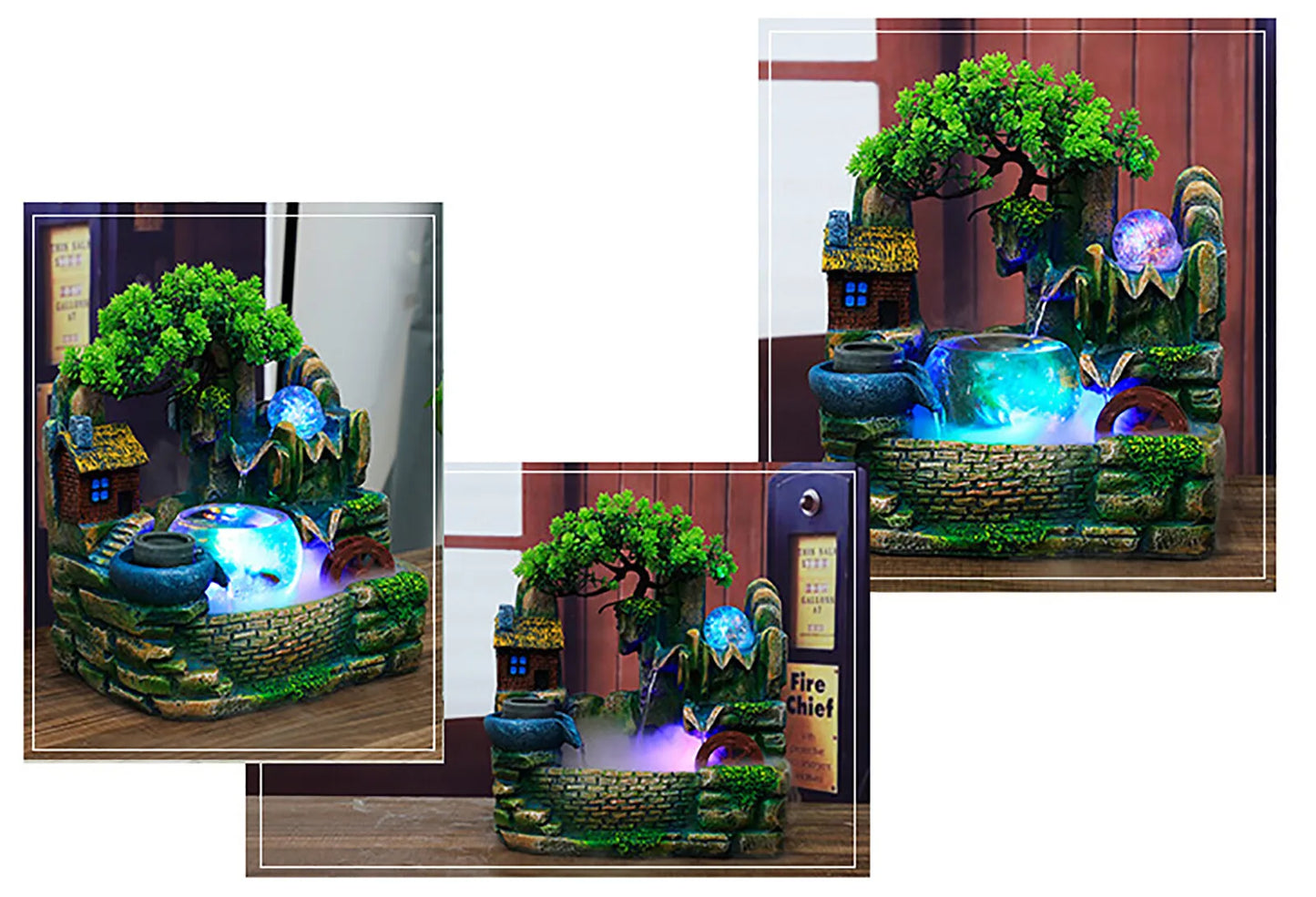 Desktop Fountain Waterfall Decor Landscape Rockeries Ornaments
