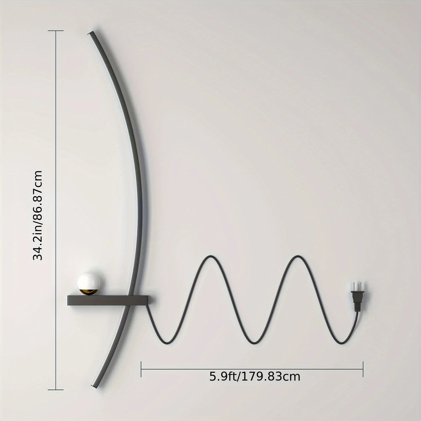 Modern Arched Metal Adjustable LED Wall Sconce