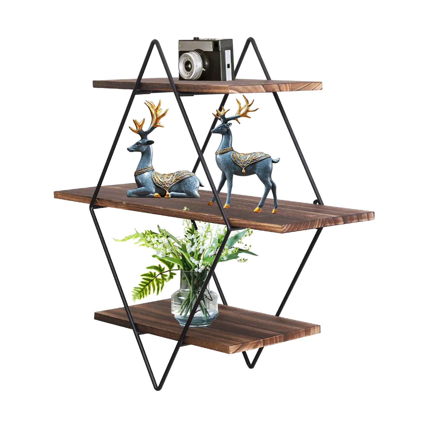 3 Tier Heavy Duty Wood Floating Shelf