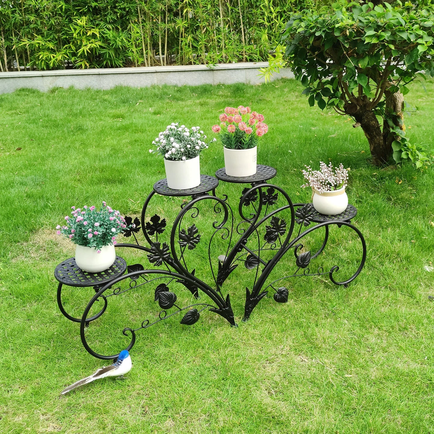 Rustproof Metal Plant/ Flower Display Rack Shelf