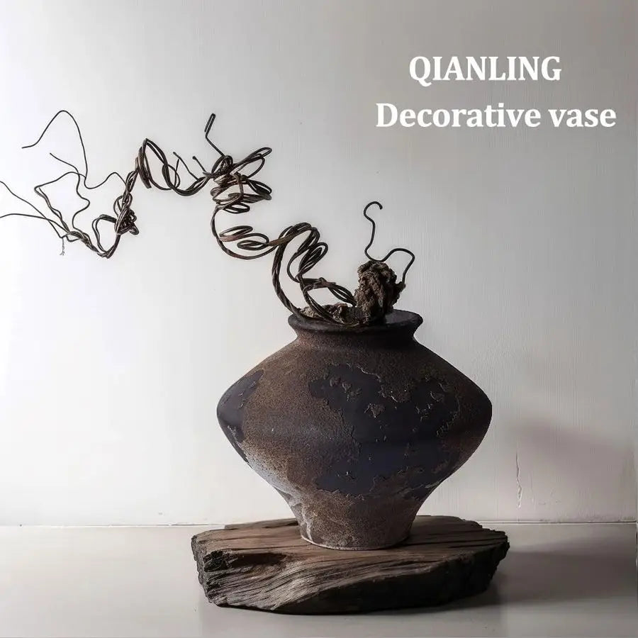 Rustic Pottery Vase for Centerpiece