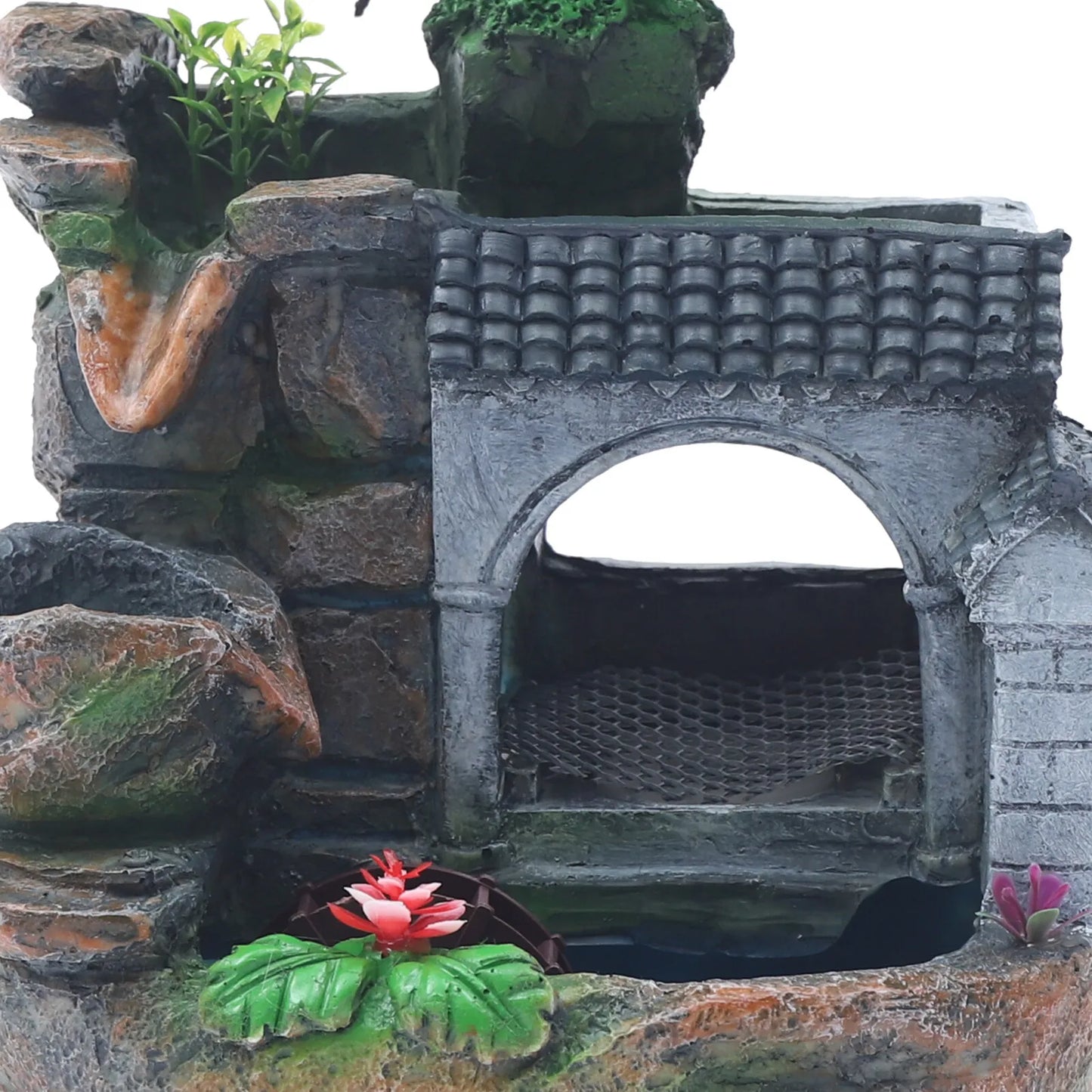 Desktop Waterfall Fountain LED Light Adjustable Water Flow