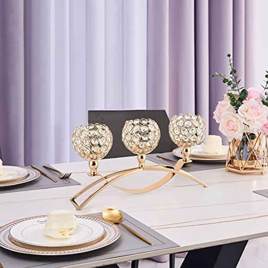 Gold Candle Holders | Tealight Candlestick Centerpieces