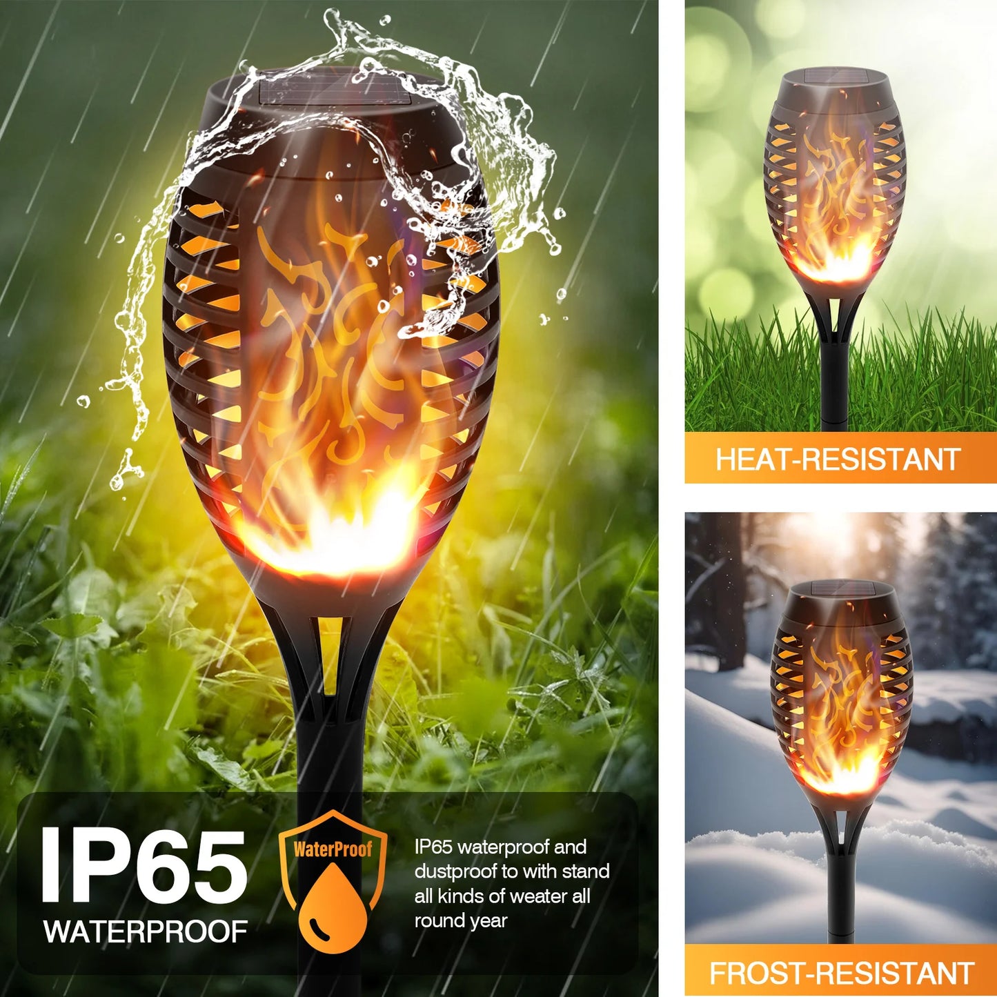 6Pack Solar Powered LED Flickering Flame Lights